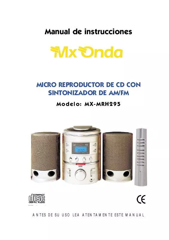 Mode d'emploi MXONDA MX-MRH295