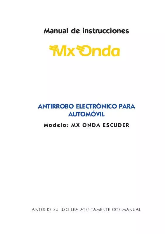 Mode d'emploi MXONDA MX ONDA ESCUDER