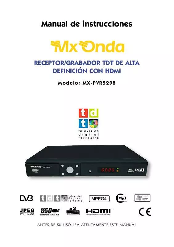 Mode d'emploi MXONDA MX-PVR5298