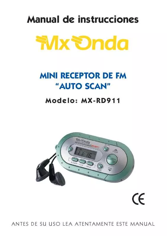 Mode d'emploi MXONDA MX-RD911