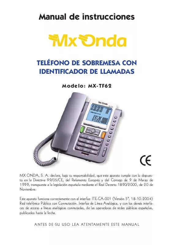 Mode d'emploi MXONDA MX-TF62
