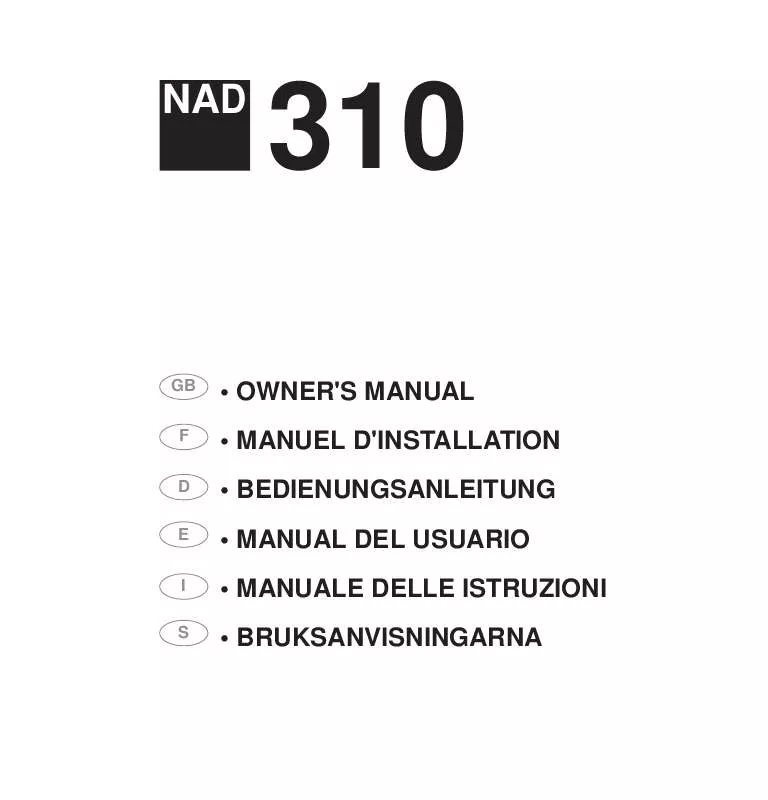 Mode d'emploi NAD 310