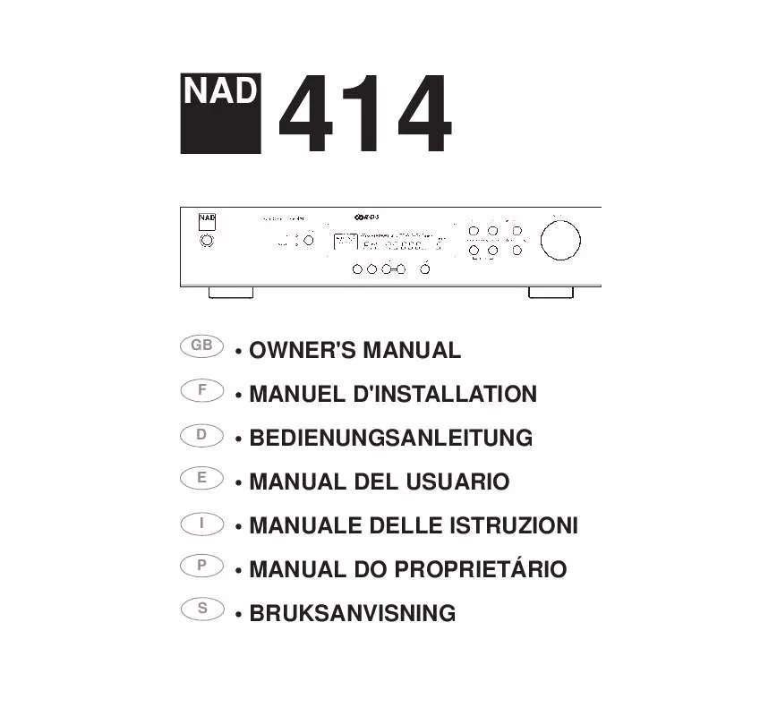 Mode d'emploi NAD 414