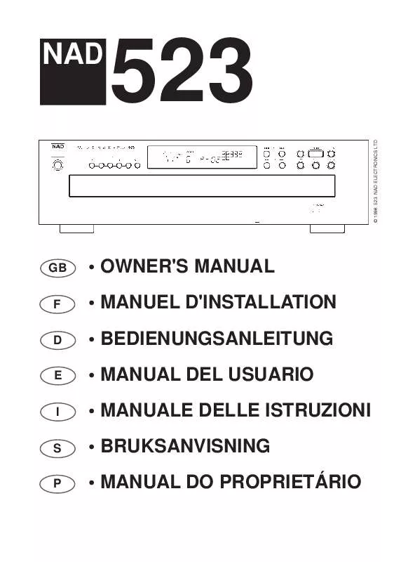 Mode d'emploi NAD 523