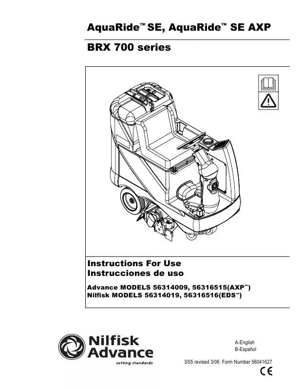 Mode d'emploi NILFISK BRX 700 EDS