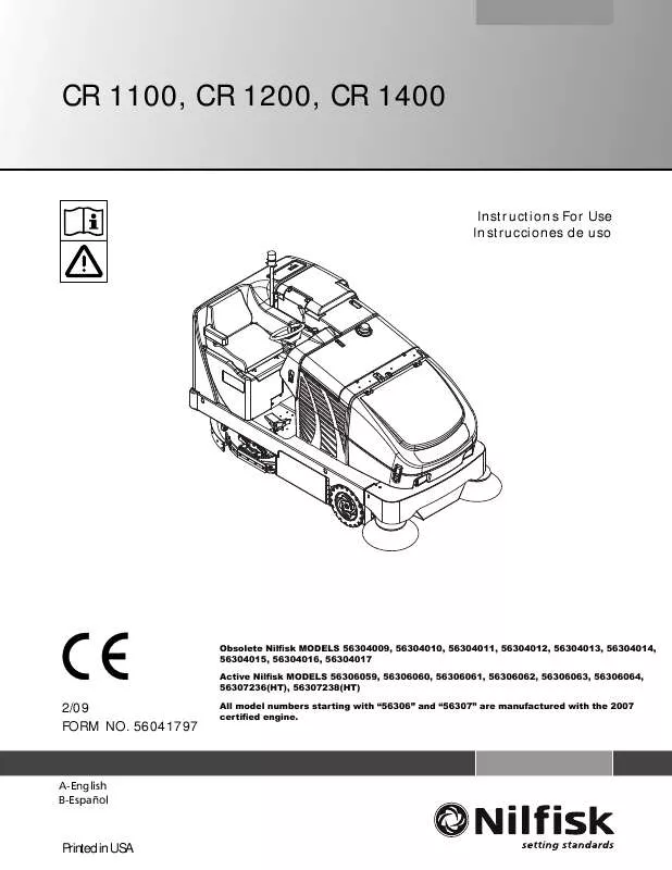 Mode d'emploi NILFISK CR 1400