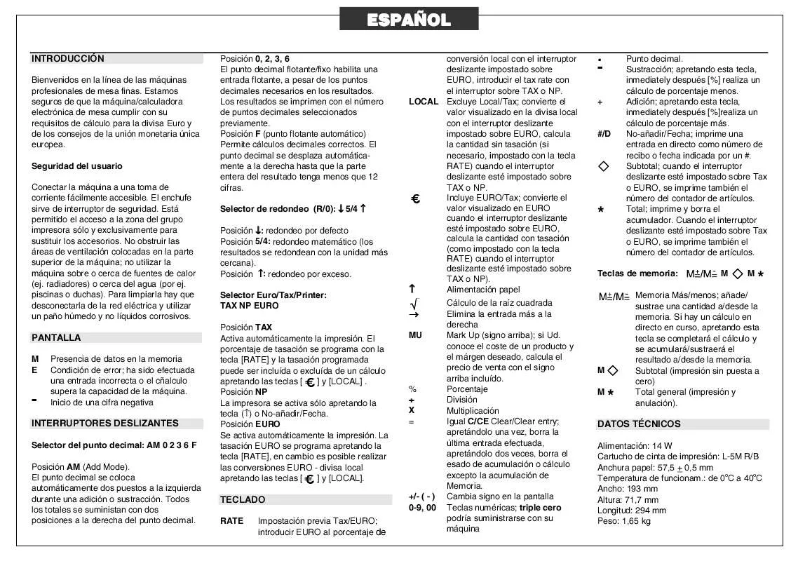 Mode d'emploi OLIVETTI 1121 PD EURO