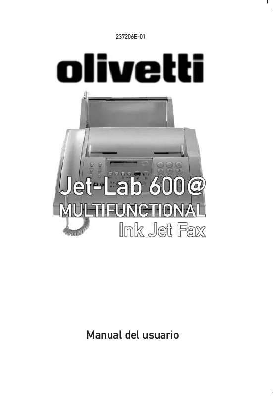 Mode d'emploi OLIVETTI JET-LAB 600@