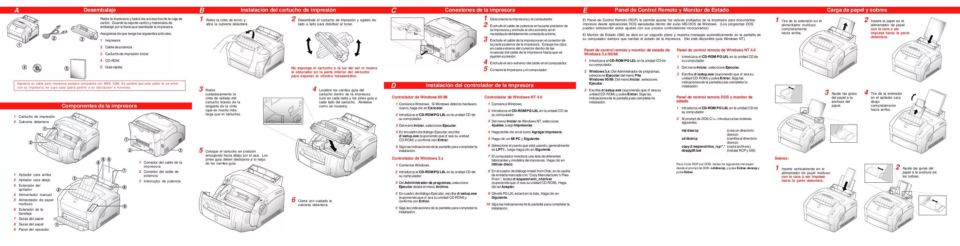 Mode d'emploi OLIVETTI PGL8L