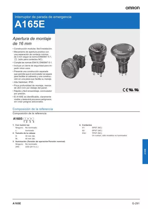 Mode d'emploi OMRON A165E