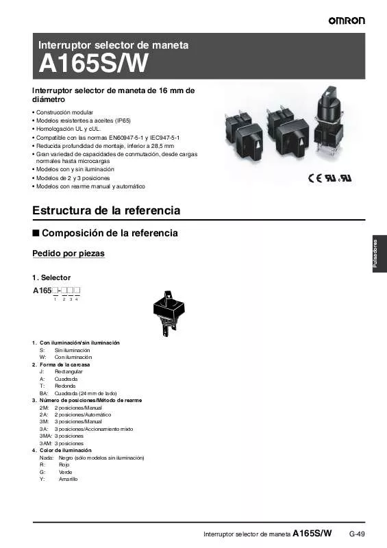 Mode d'emploi OMRON A165S