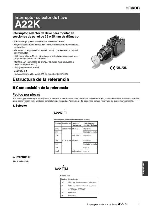 Mode d'emploi OMRON A22K