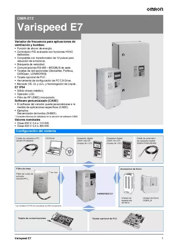 Mode d'emploi OMRON CIMR-E7Z