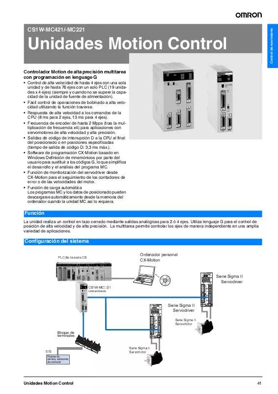 Mode d'emploi OMRON CS1W-MC221