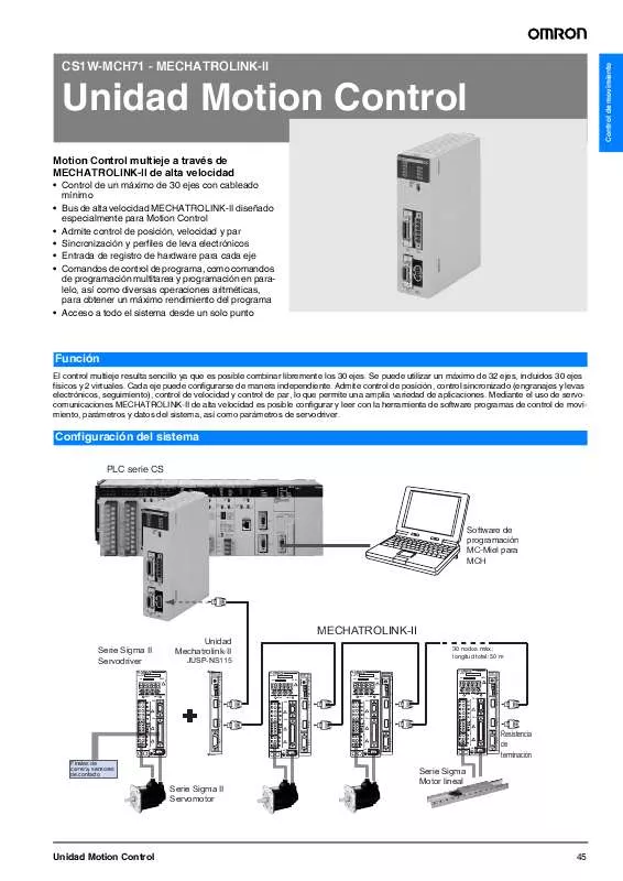 Mode d'emploi OMRON CS1W-MCH71