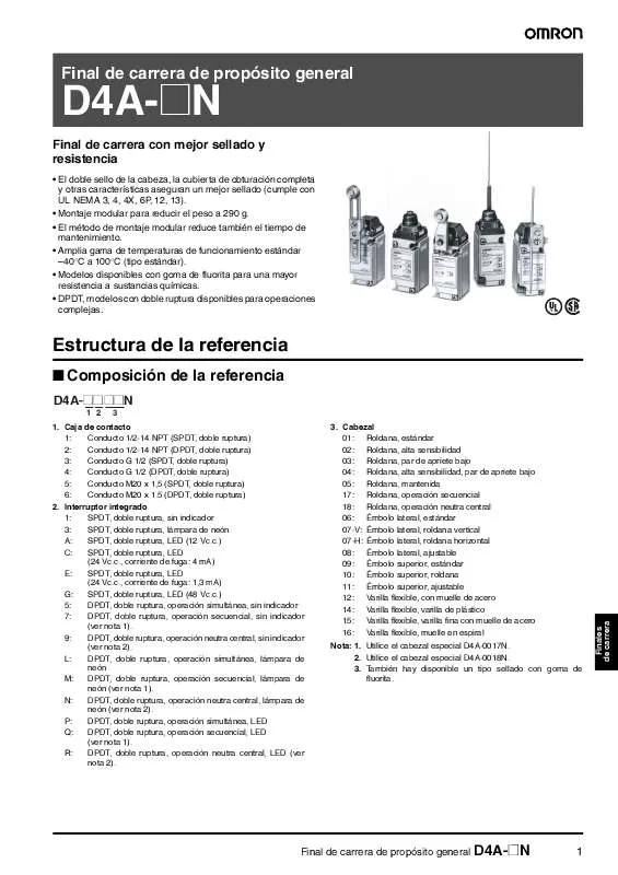 Mode d'emploi OMRON D4A-N