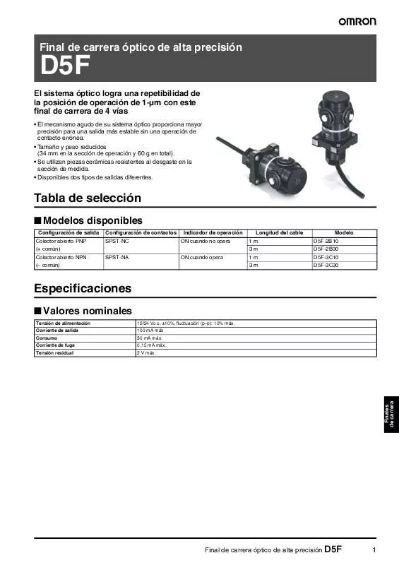 Mode d'emploi OMRON D5F