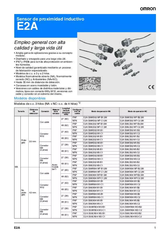 Mode d'emploi OMRON E2A