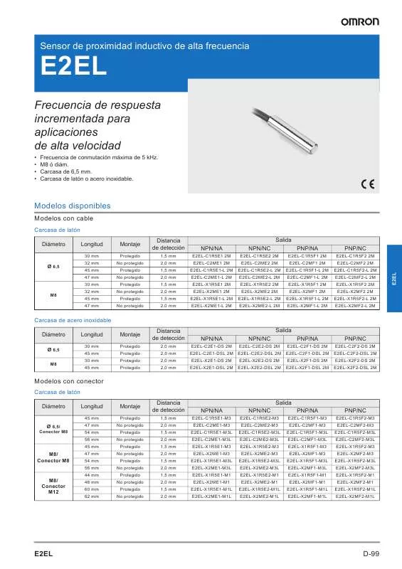 Mode d'emploi OMRON E2EL