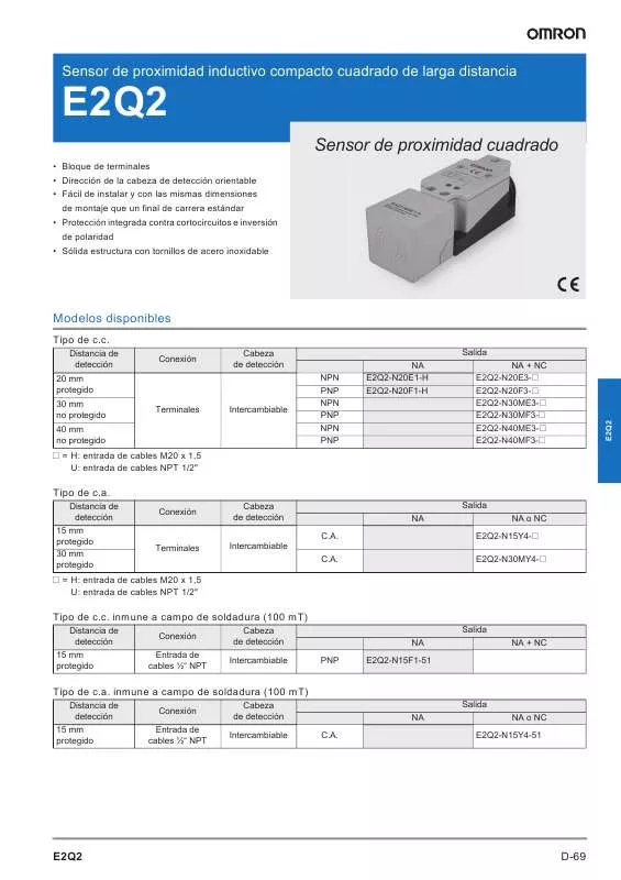 Mode d'emploi OMRON E2Q2