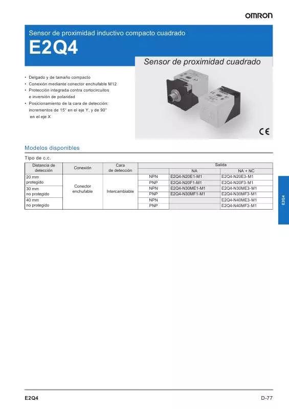 Mode d'emploi OMRON E2Q4