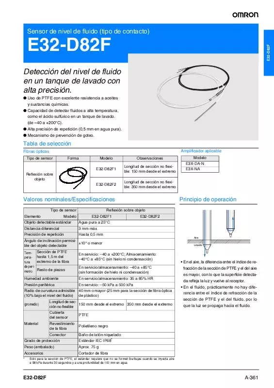 Mode d'emploi OMRON E32-D82F