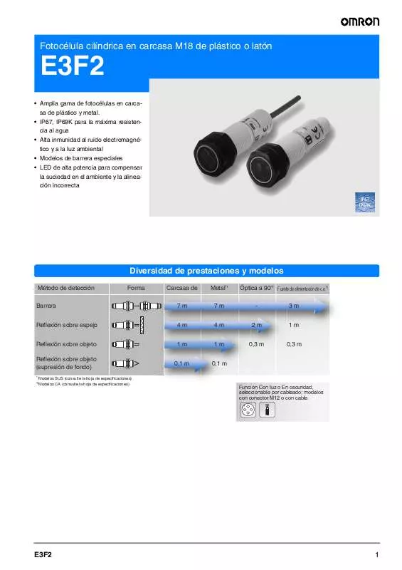 Mode d'emploi OMRON E3F2