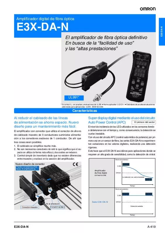 Mode d'emploi OMRON E3X-DA-N