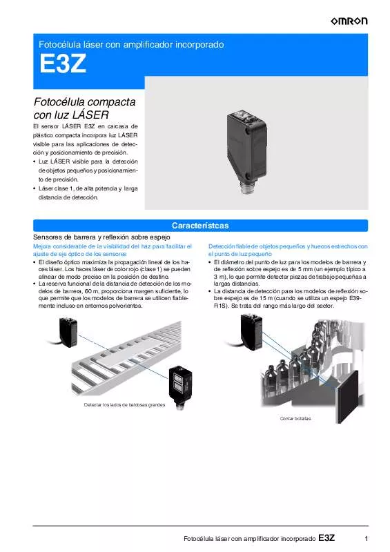 Mode d'emploi OMRON E3Z-LASER