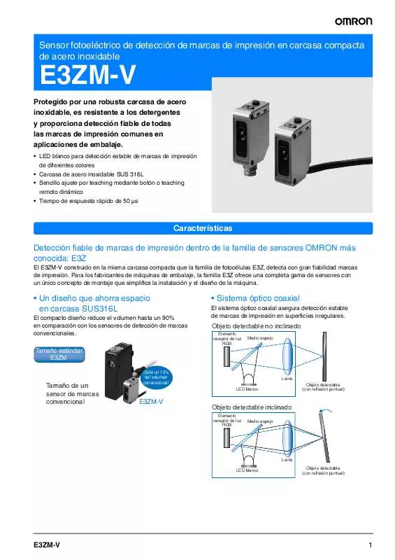 Mode d'emploi OMRON E3ZM-V