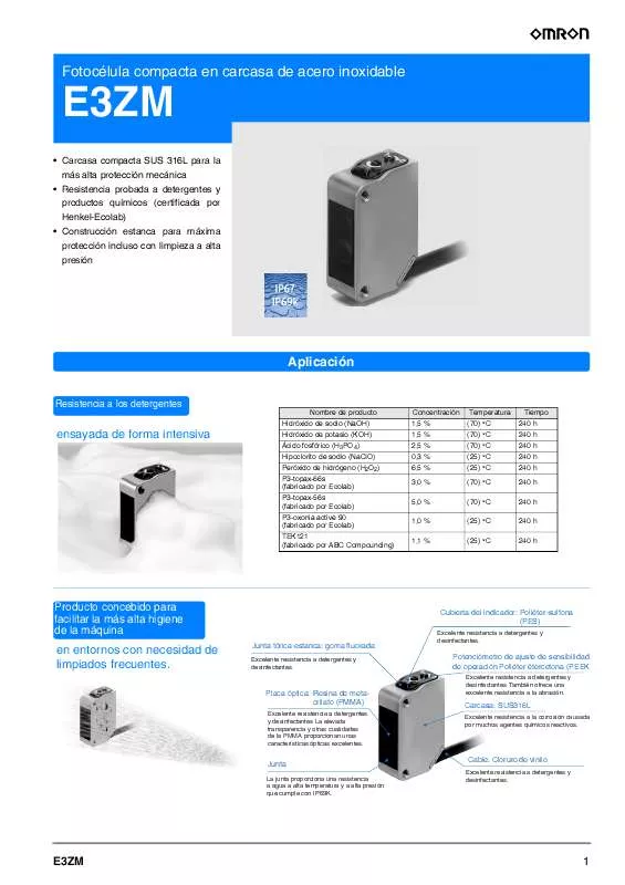 Mode d'emploi OMRON E3ZM