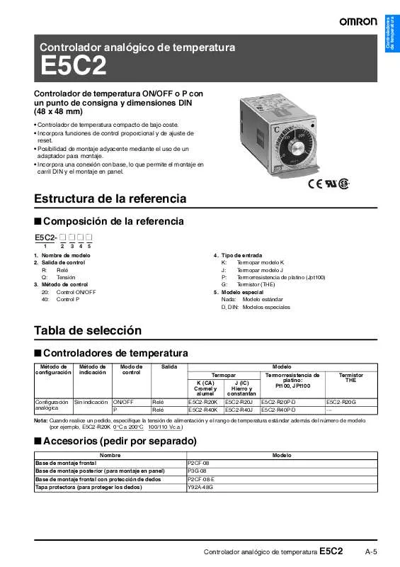 Mode d'emploi OMRON E5C2