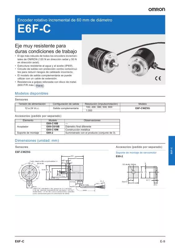 Mode d'emploi OMRON E6F-C