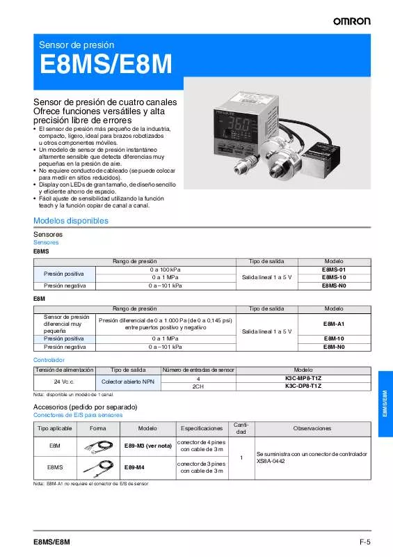 Mode d'emploi OMRON E8M