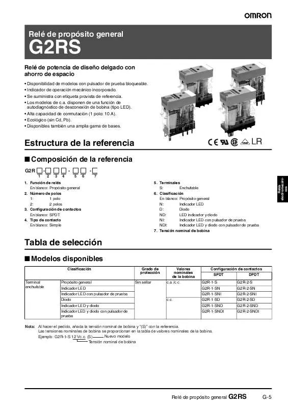 Mode d'emploi OMRON G2RS