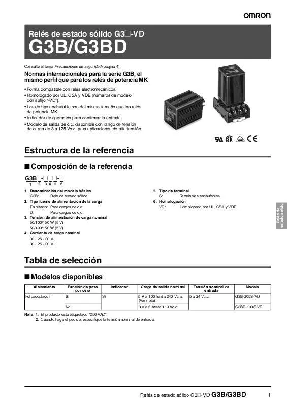 Mode d'emploi OMRON G3BD