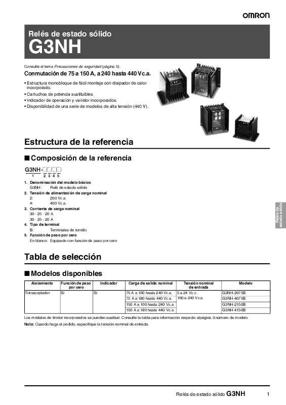 Mode d'emploi OMRON G3NH