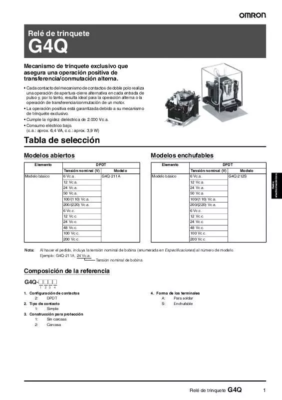 Mode d'emploi OMRON G4Q