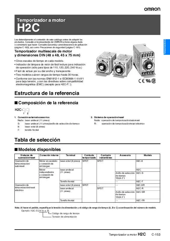 Mode d'emploi OMRON H2C