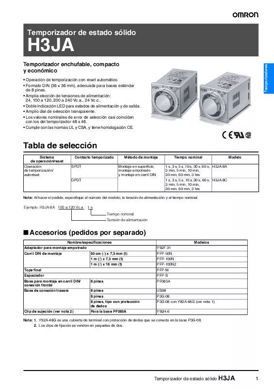 Mode d'emploi OMRON H3JA