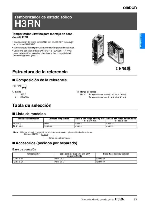 Mode d'emploi OMRON H3RN