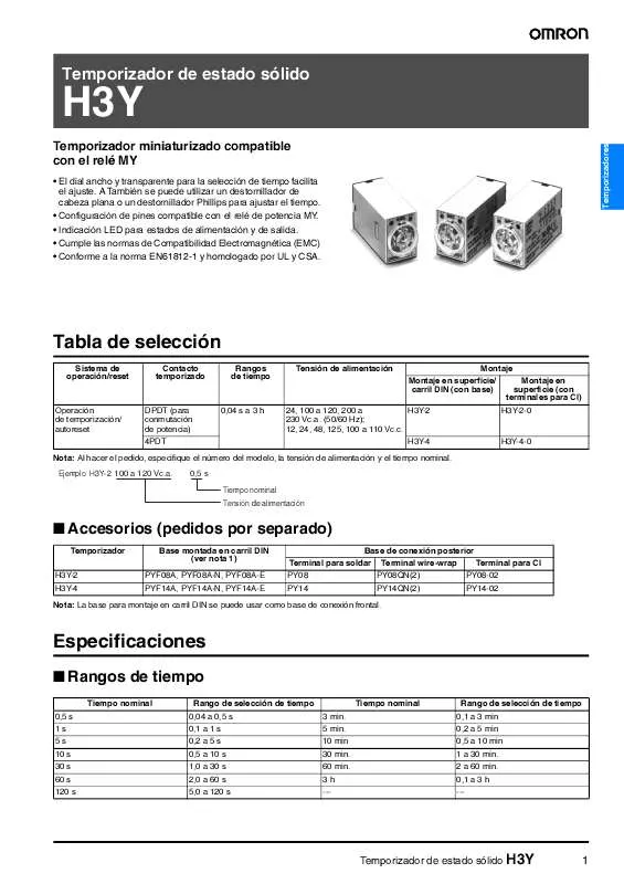 Mode d'emploi OMRON H3Y