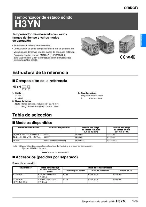 Mode d'emploi OMRON H3YN