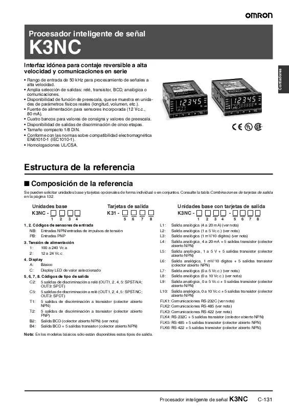 Mode d'emploi OMRON K3NC