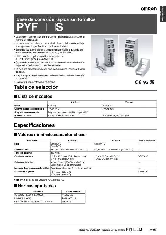 Mode d'emploi OMRON PYF S