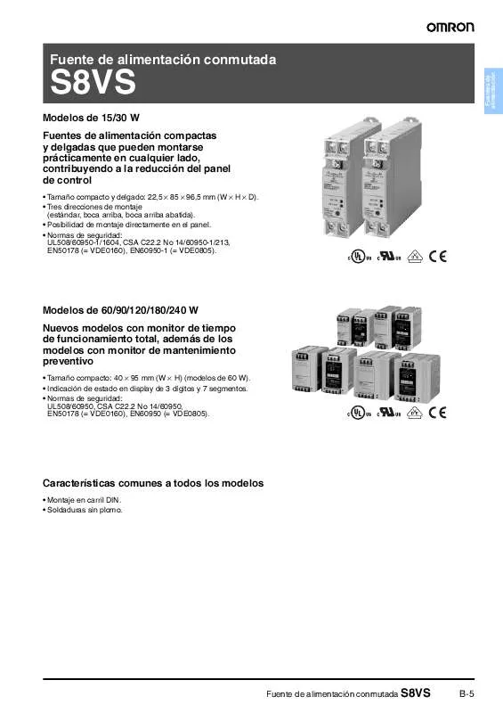 Mode d'emploi OMRON S8VS