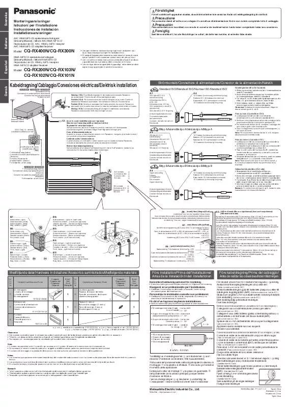 Mode d'emploi PANASONIC CQ-RX103N