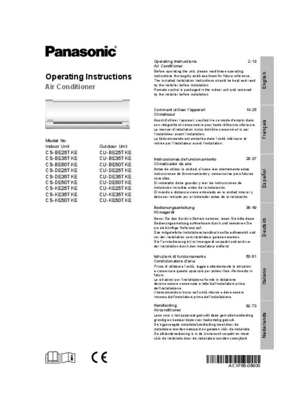 Mode d'emploi PANASONIC CUKE50TKE