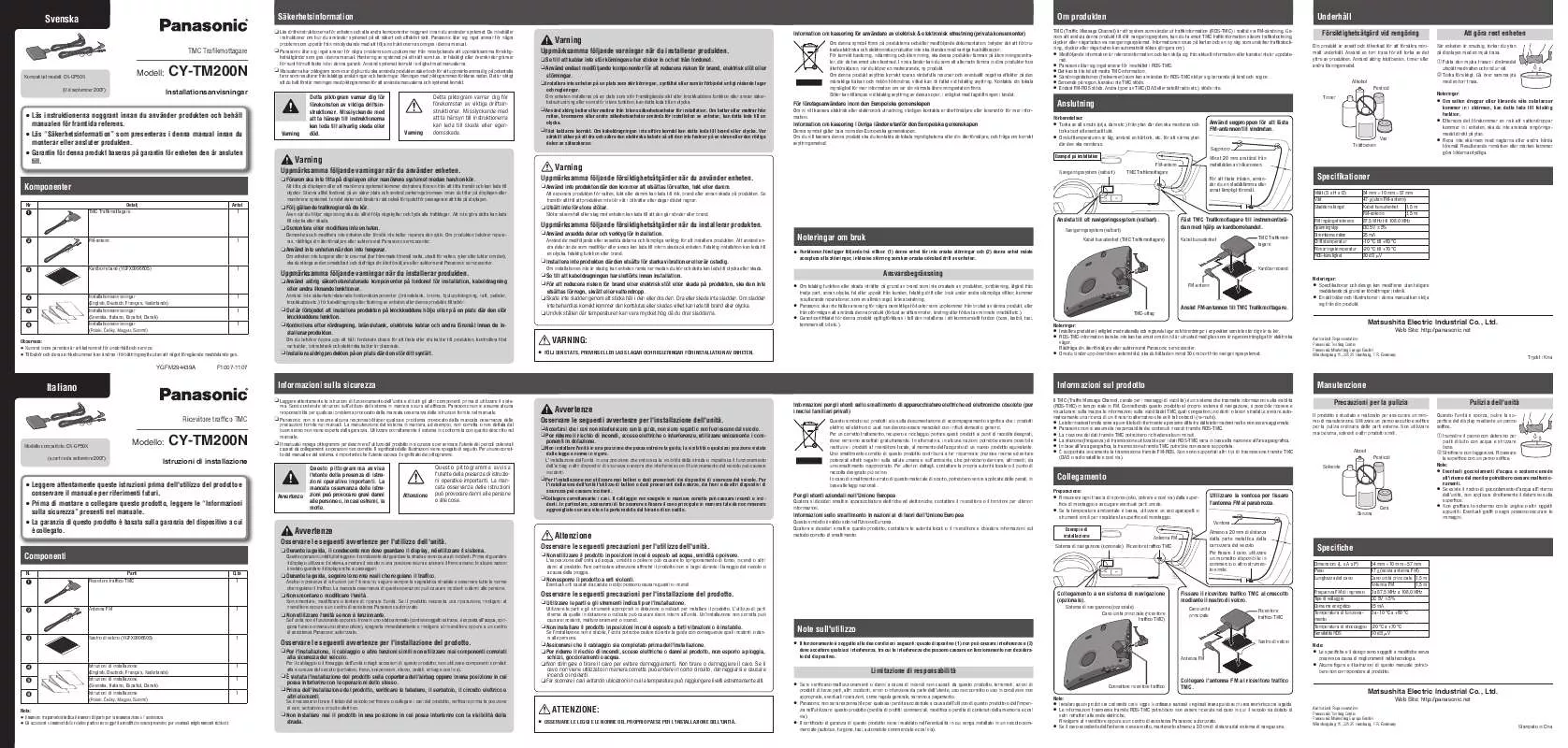 Mode d'emploi PANASONIC CY-TM200N