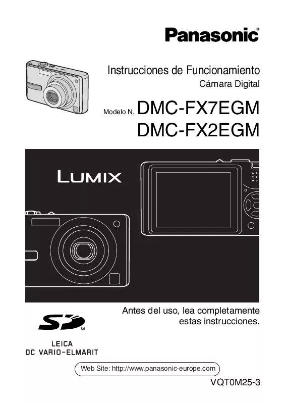 Mode d'emploi PANASONIC LUMIX DMC-FX2EGM